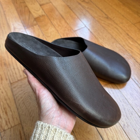 Crosby Square Men’s Chocolate Brown Leather Suede Lined Mules Clogs Size 9 - Picture 2 of 13